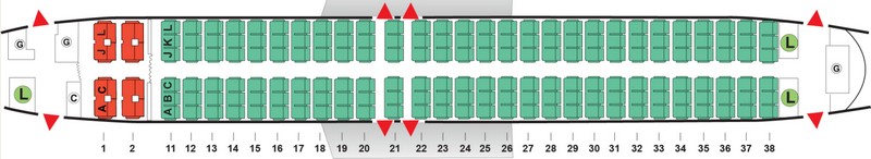 Схема салона Boeing 737-800 и 737 MAX 8 Air China